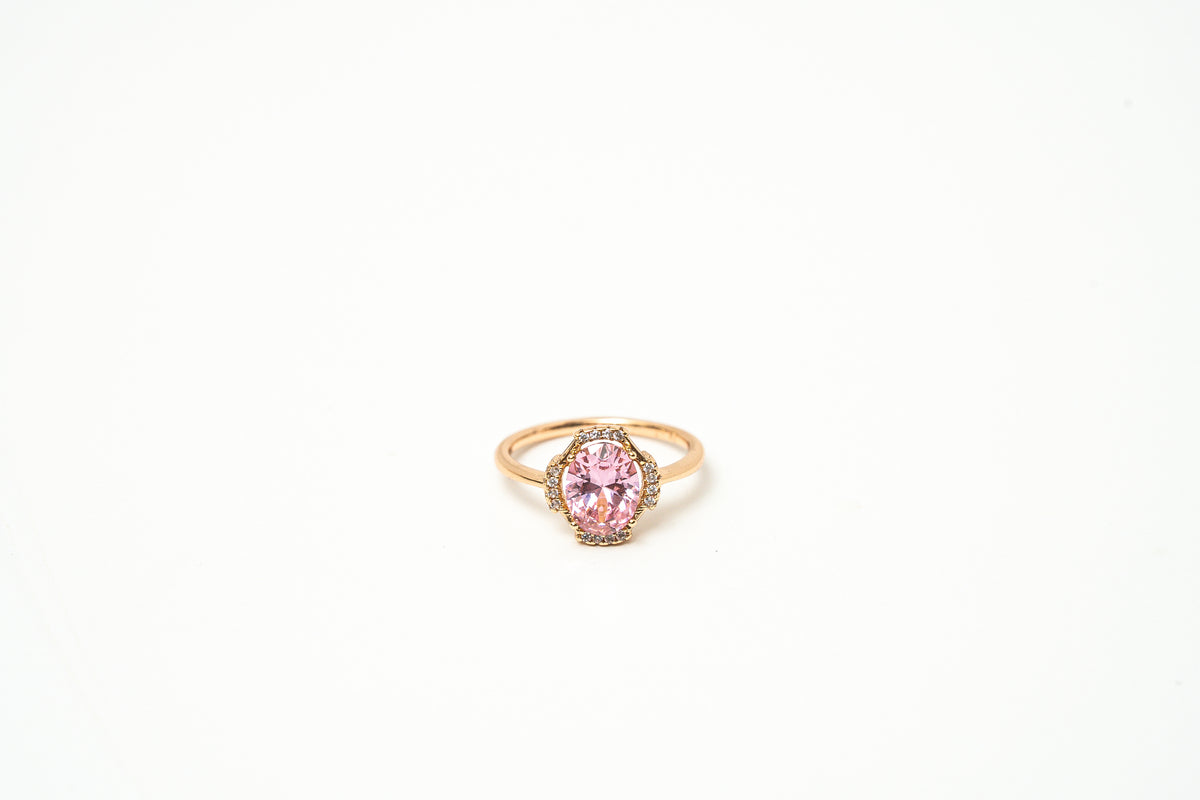 I Am Blossoming Oval PINK Zirconia Ring - HARMA