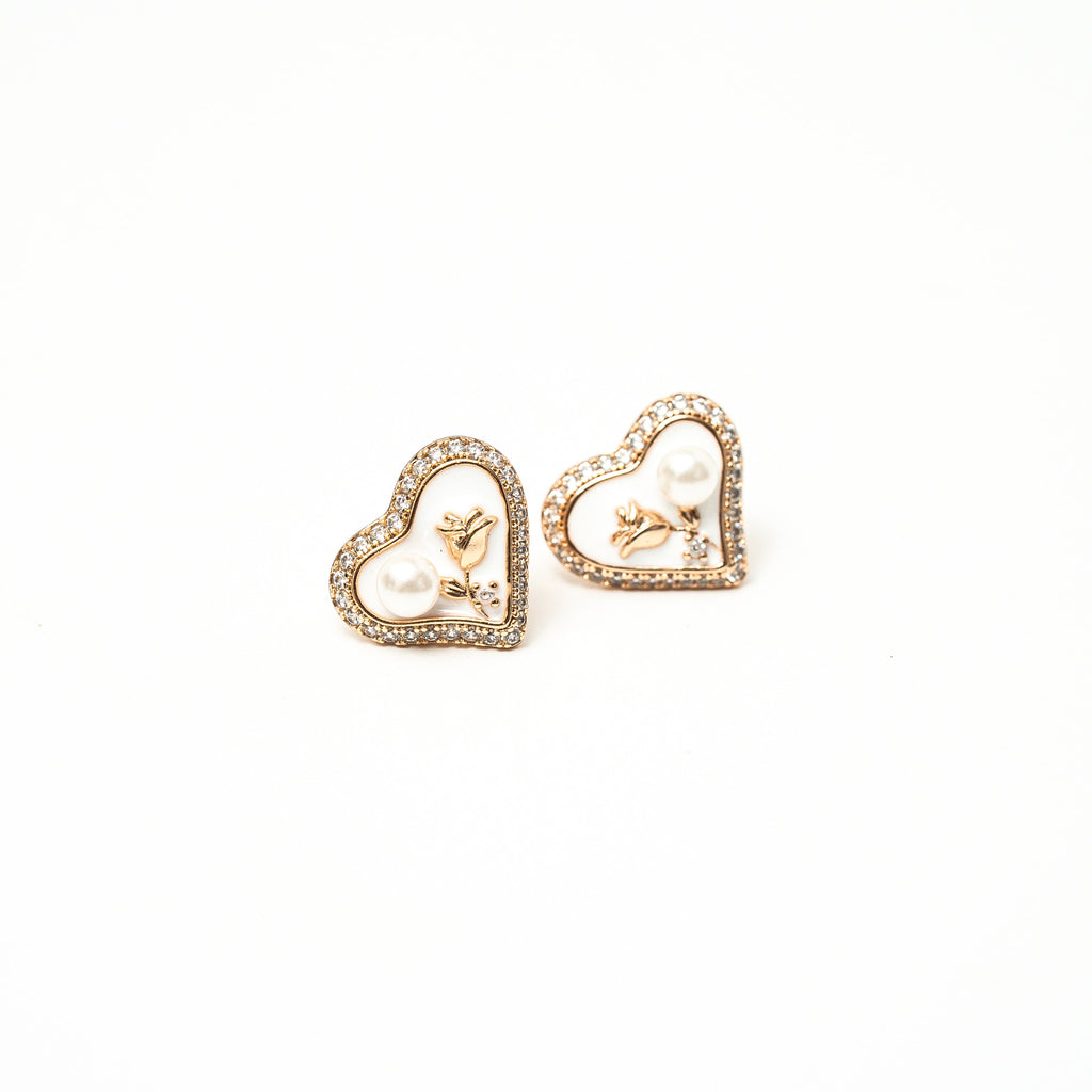 Sweetheart Pearl Bloom Stud Earrings - HARMA