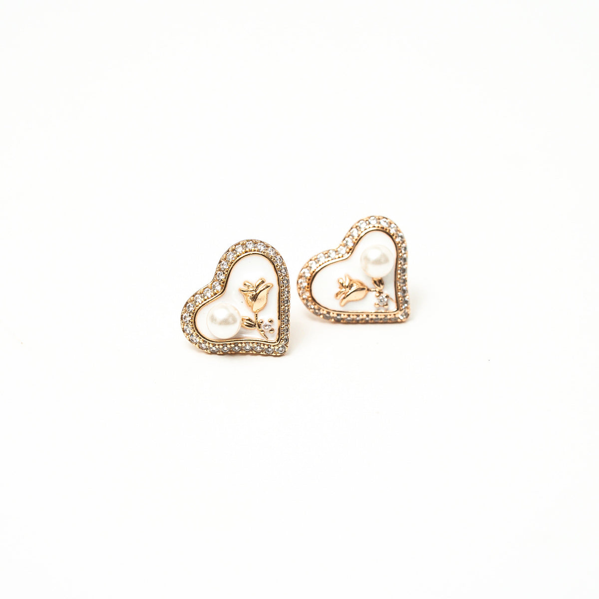 Sweetheart Pearl Bloom Stud Earrings - HARMA