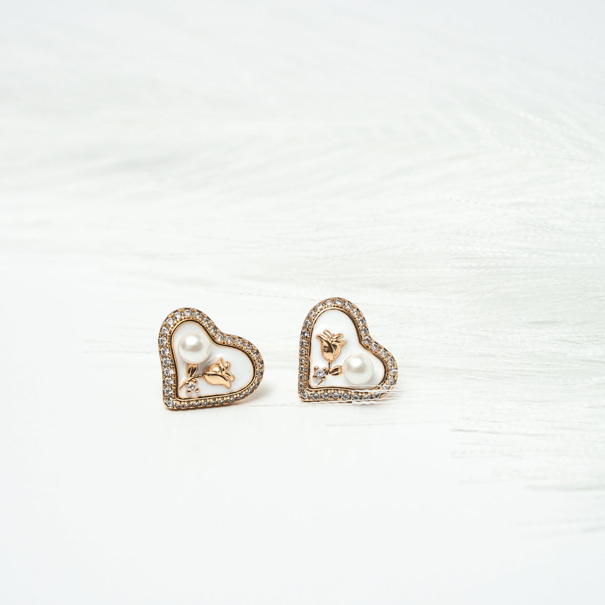 Sweetheart Pearl Bloom Stud Earrings - HARMA
