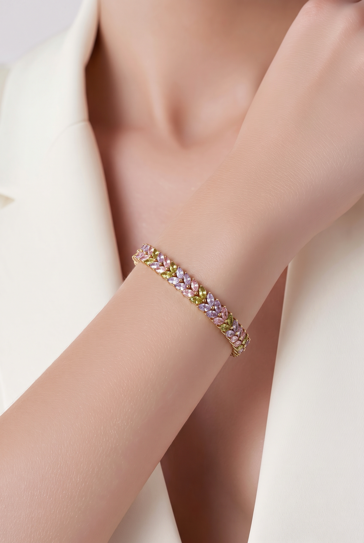 Pastel Garden Marquise Tennis Bracelet