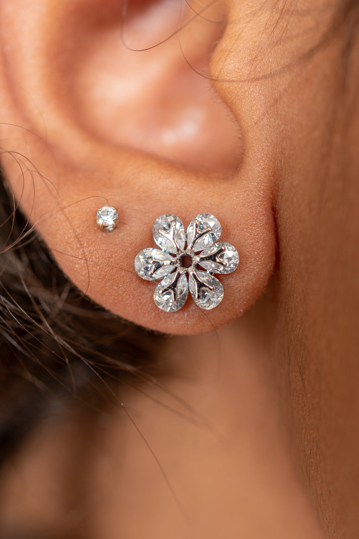 Harma Girls Flower Blossom Zirconia Stud Earrings - HARMA