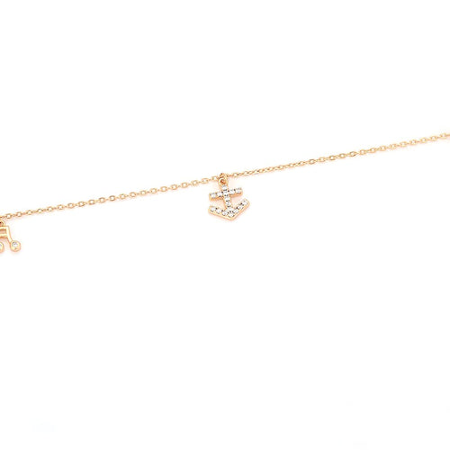 Adventure Awaits Gold Tone Charm Anklet - HARMA