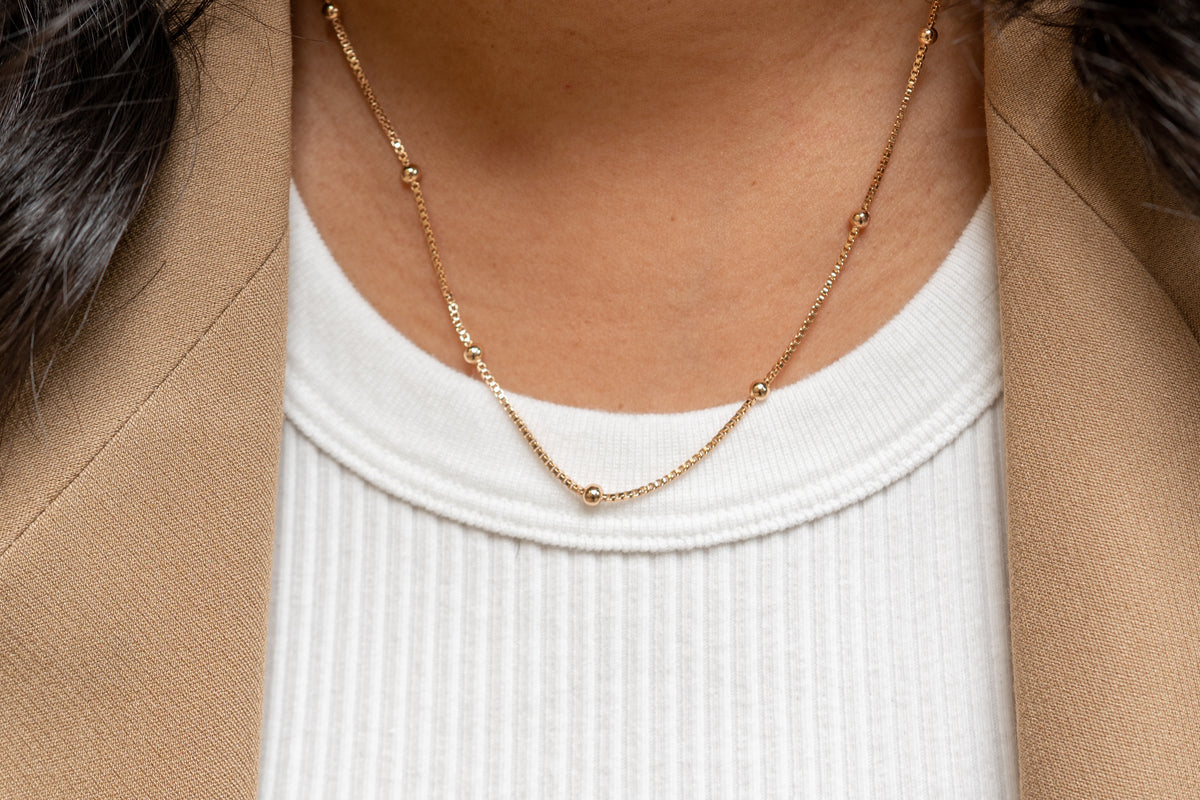 Harma Essentials Satellite Bead Box Chain Necklace - HARMA