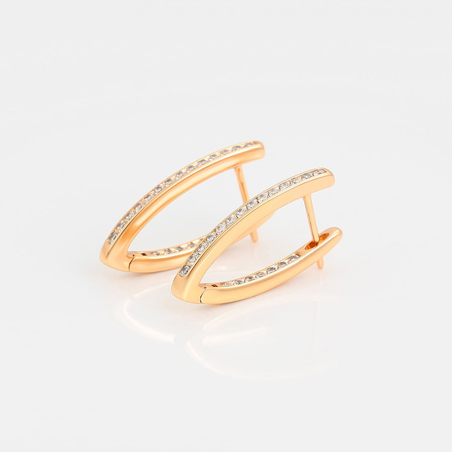 Inside Out Gold V-Huggie Earrings - HARMA