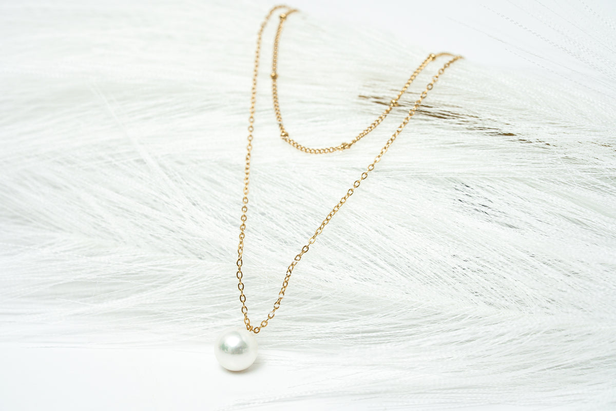 Fresh Start Pearl Double Chain Necklace - HARMA