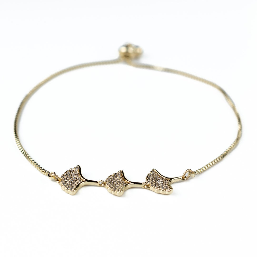 Floral Petals Zirconia Adjustable Bolo Bracelet - HARMA