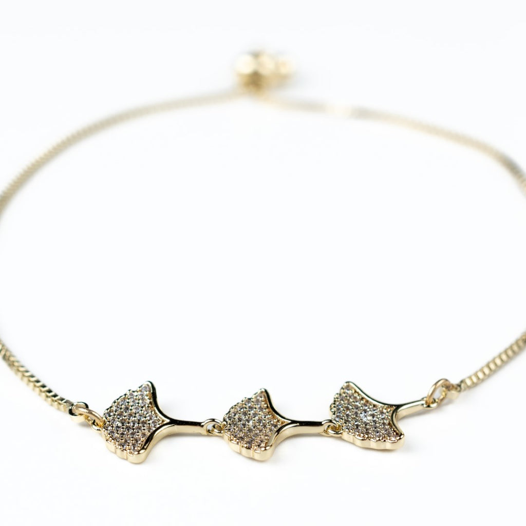 Floral Petals Zirconia Adjustable Bolo Bracelet - HARMA