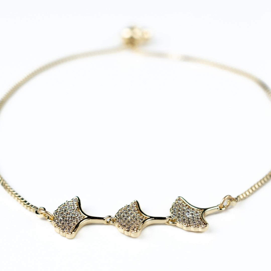 Floral Petals Zirconia Adjustable Bolo Bracelet - HARMA