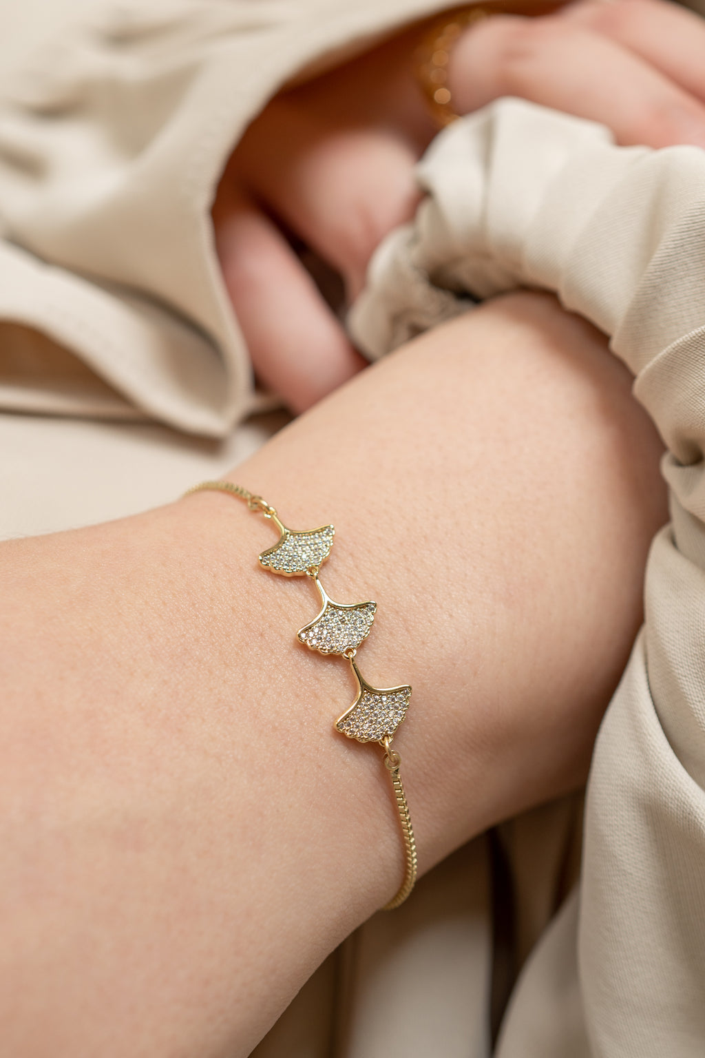 Floral Petals Zirconia Adjustable Bolo Bracelet - HARMA