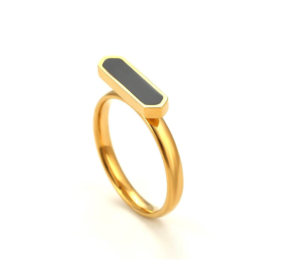 Alluring Black Hexagon Ring - HARMA