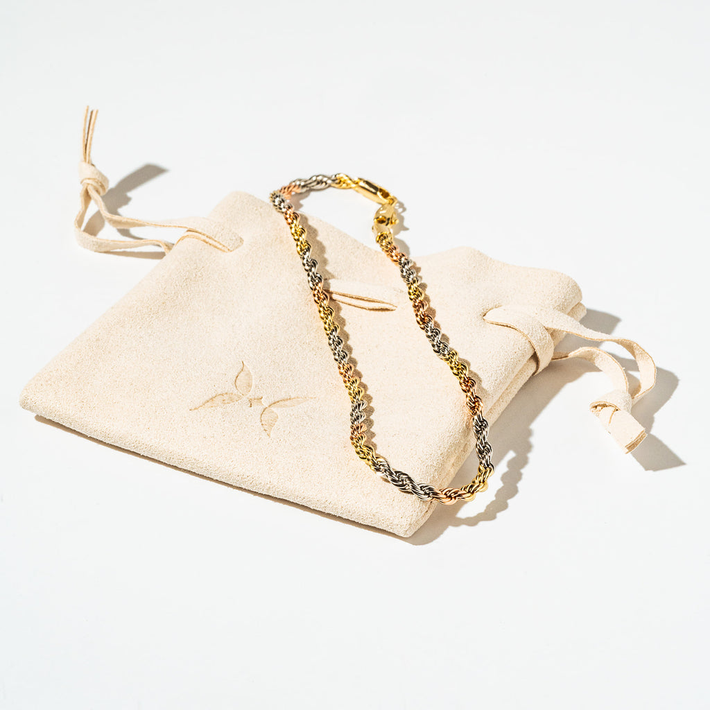 Harma Essential Tri-tone Rope Chain Anklet - HARMA