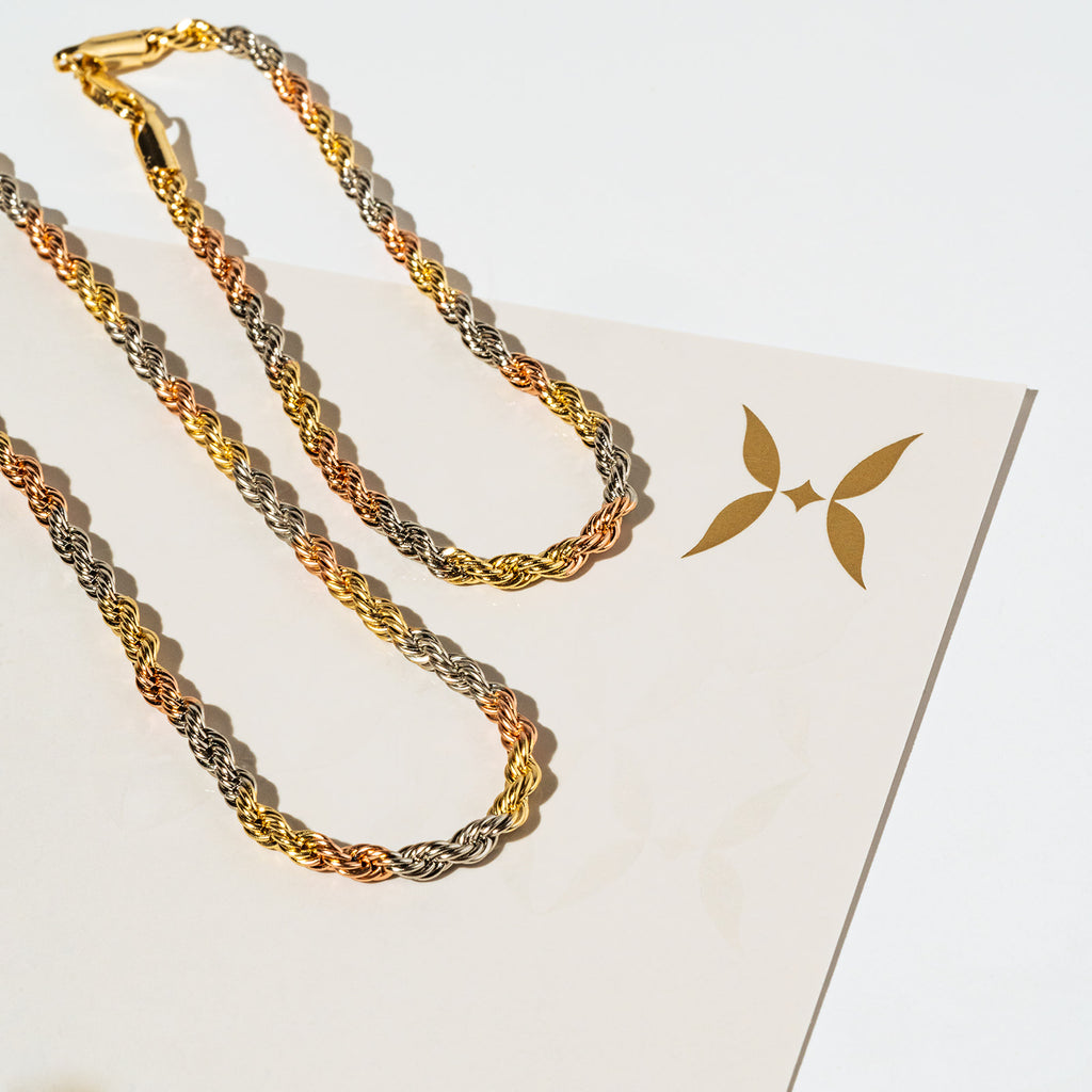 Harma Essential Tri-tone Rope Chain Anklet - HARMA