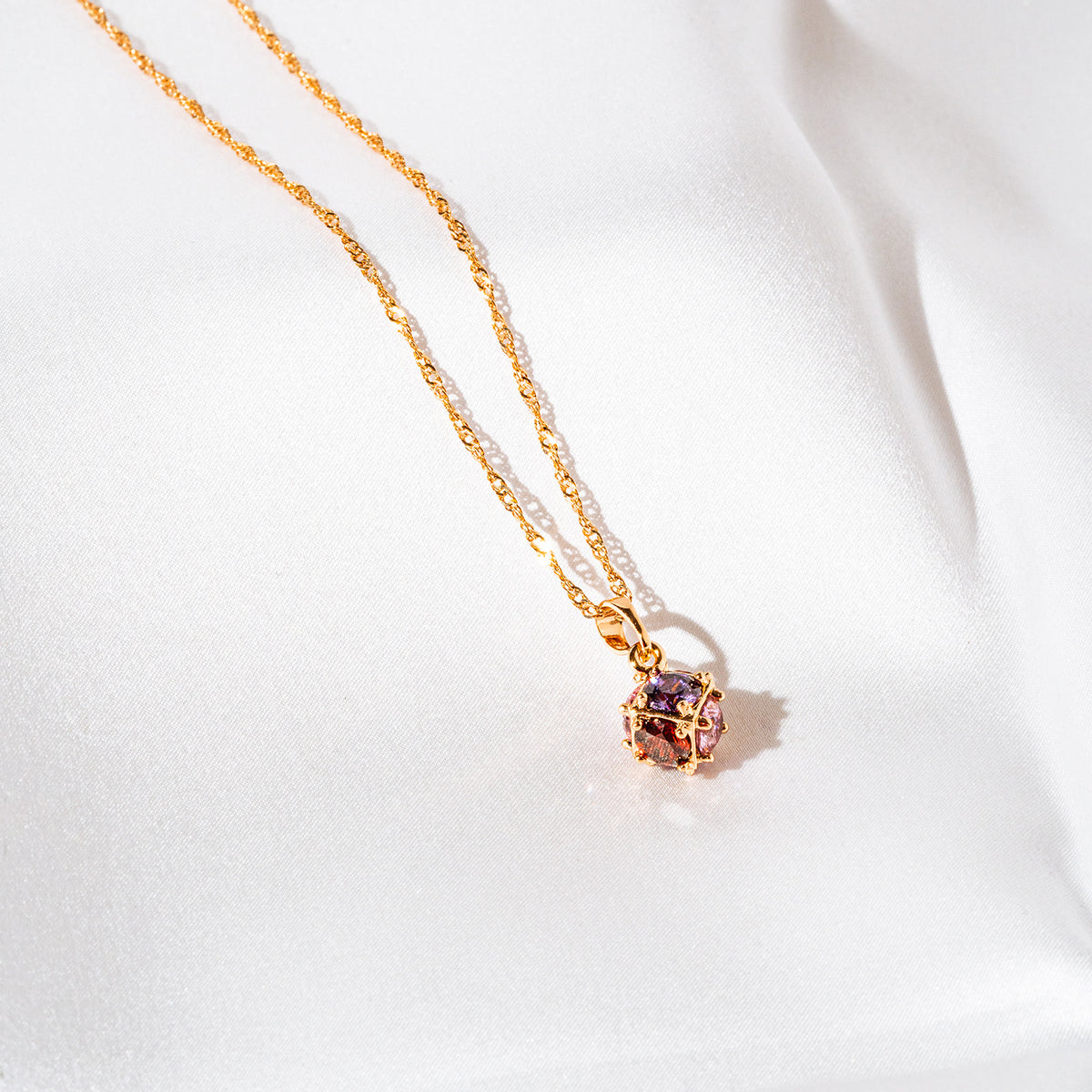 Harma Girls Vibrant Crystals Cube Necklace - HARMA