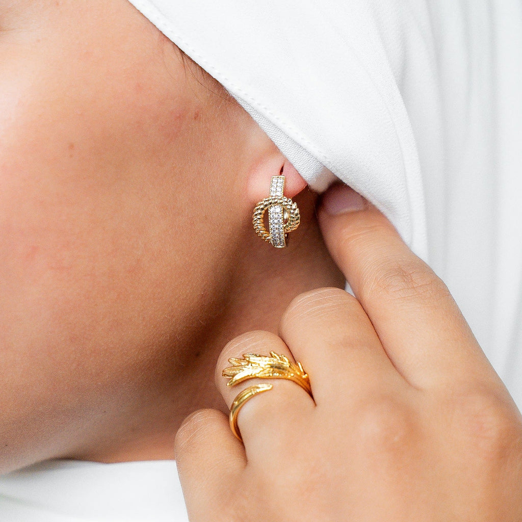 I Am at Peace Vine Hoop Earrings - HARMA