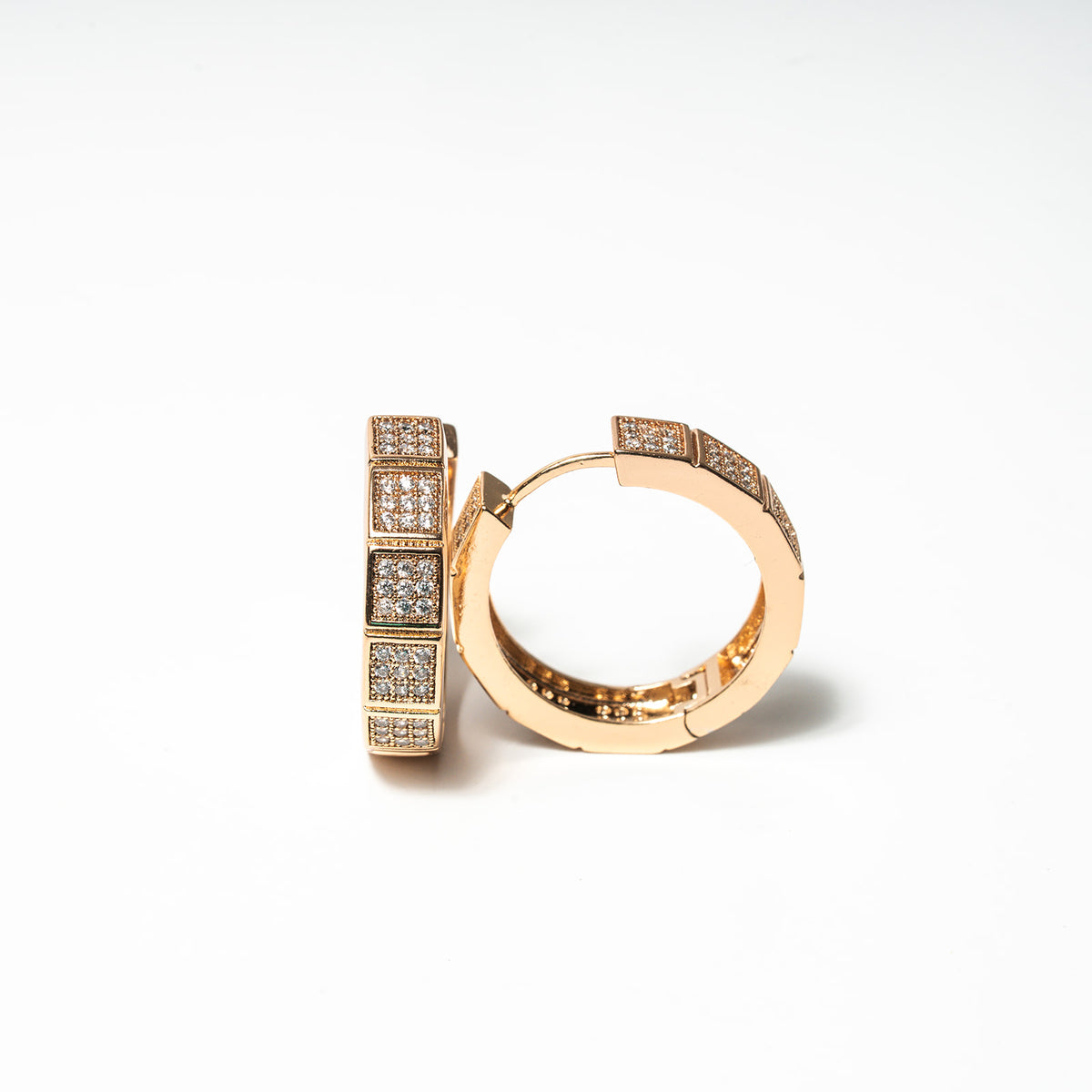 Horizon Edge Zirconia Hoop Earrings - HARMA