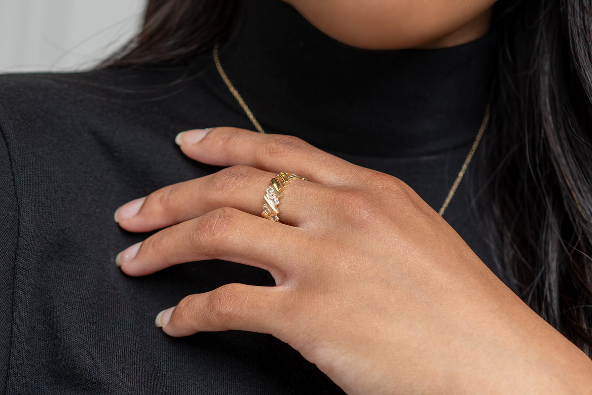 Diagonal Tetris Block Adjustable Ring - HARMA