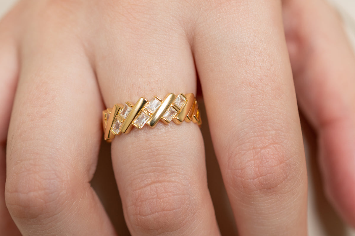 Diagonal Tetris Block Adjustable Ring - HARMA