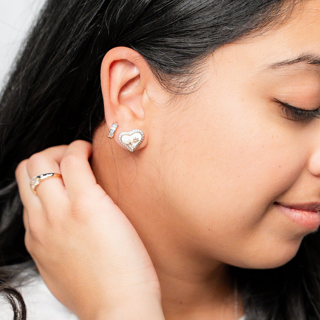 Sweetheart Pearl Bloom Stud Earrings - HARMA