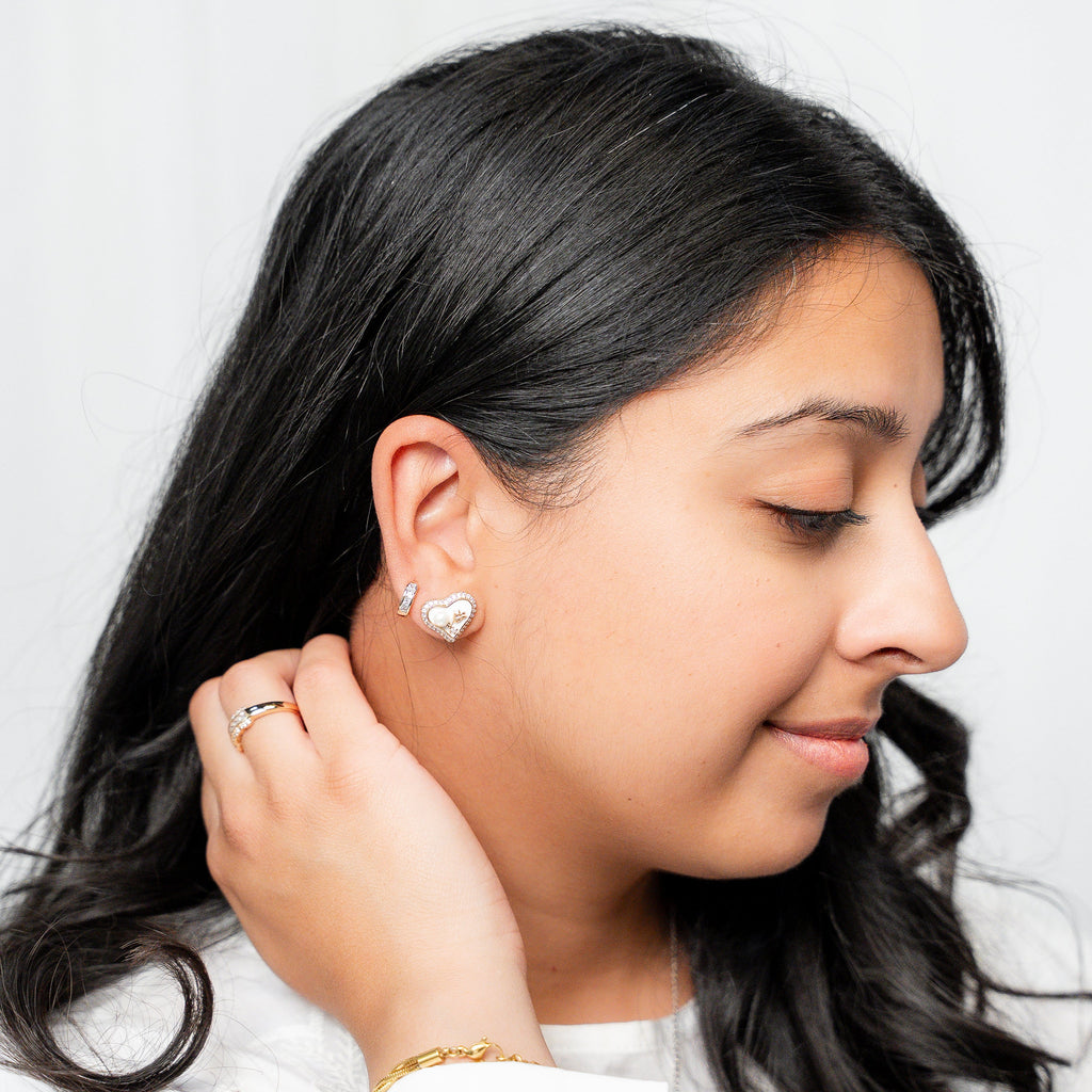 Sweetheart Pearl Bloom Stud Earrings - HARMA