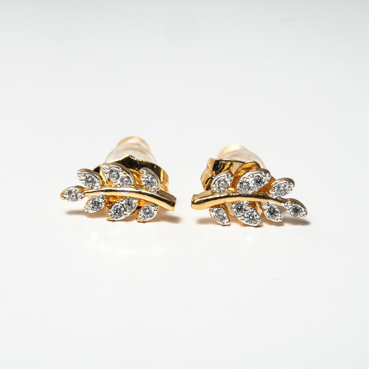 Rise Olive Branch Sparkle Studs - HARMA