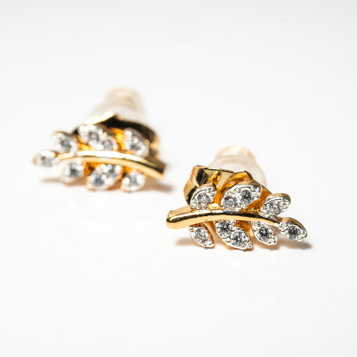 Rise Olive Branch Sparkle Studs - HARMA