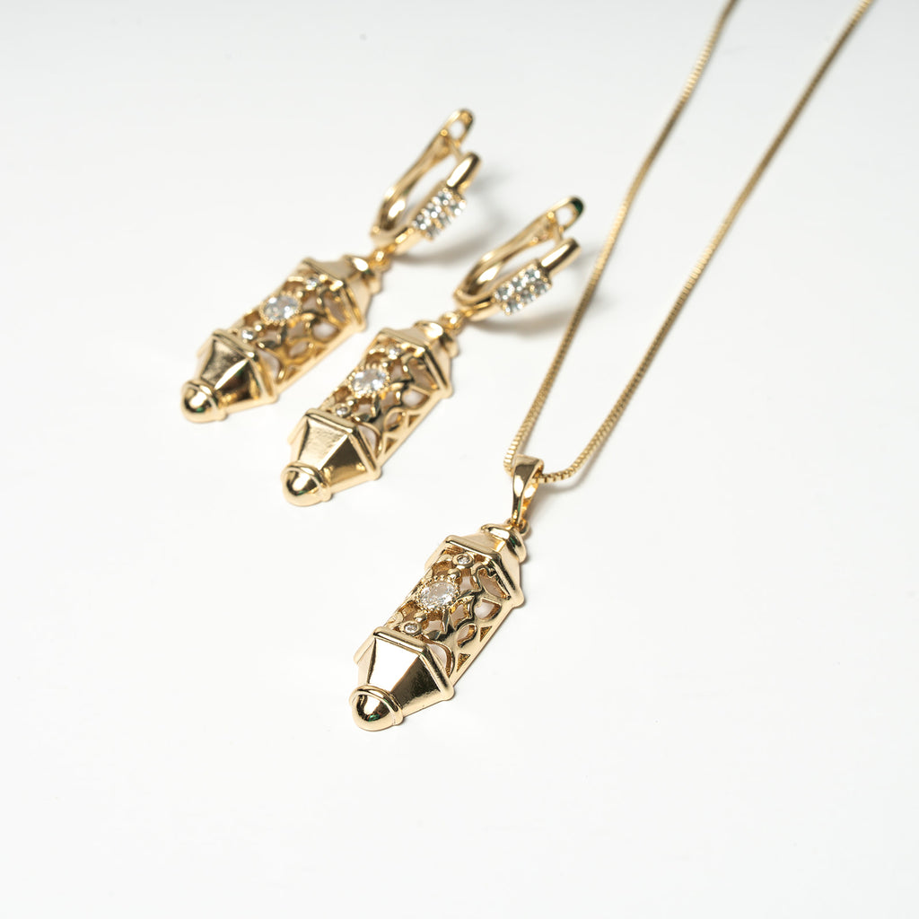 Luminous Noor Lantern Necklace Set - HARMA