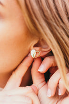 Radiant Harmony Heart Stud Earrings - HARMA