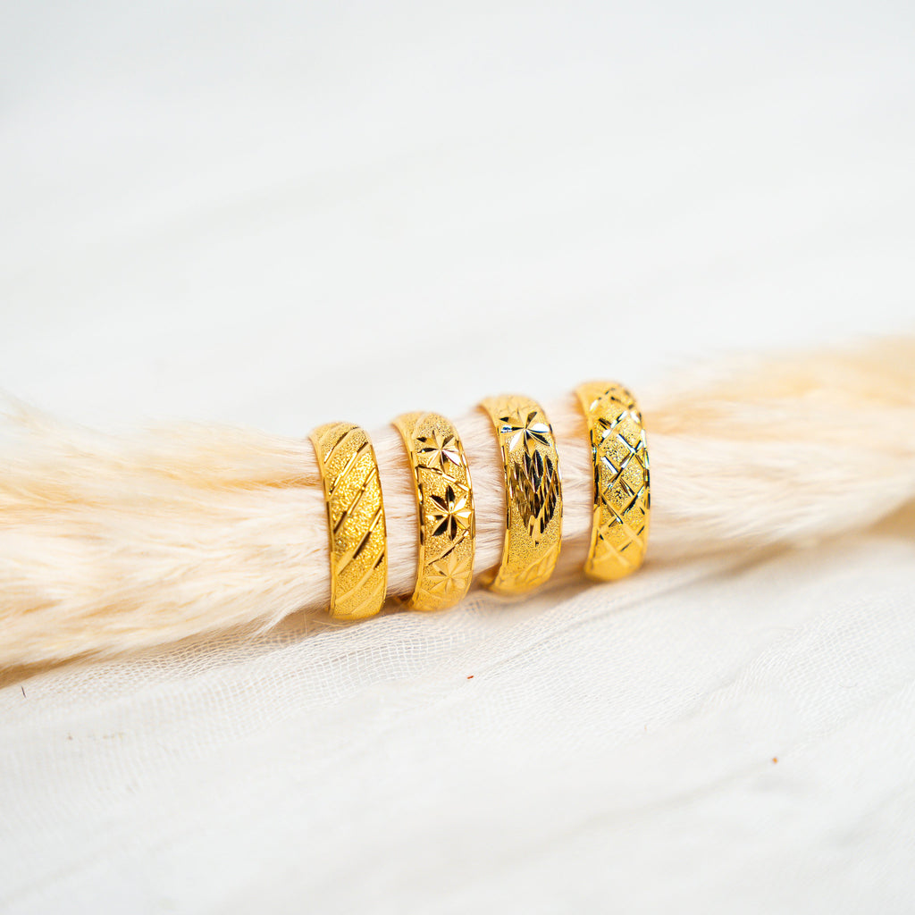 Timeless Bands – 24K Gold-Plated Adjustable Rings - HARMA