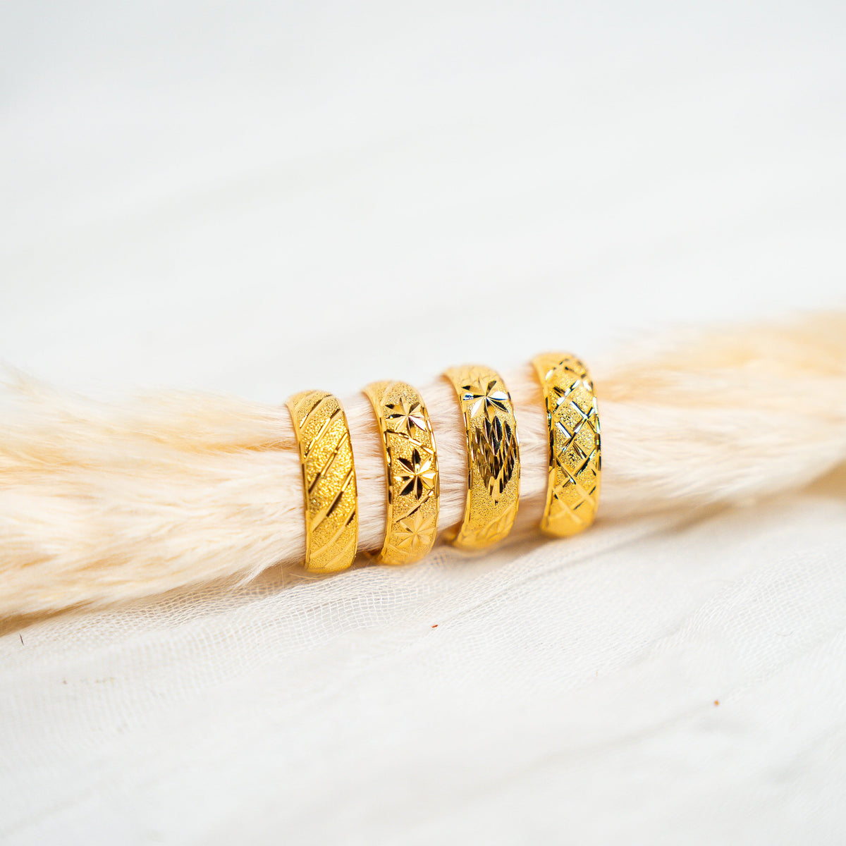 Timeless Bands – 24K Gold-Plated Adjustable Rings - HARMA