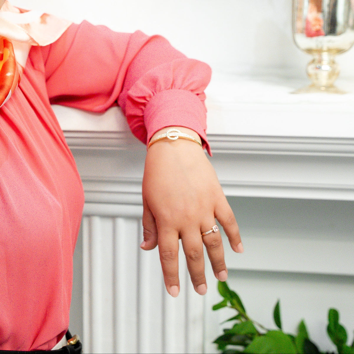 I Am at Peace Vine Hoop Bangle Bracelet - HARMA