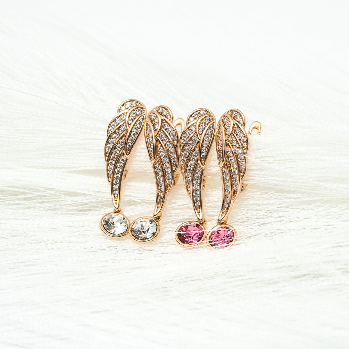 Rise Again Crystal Wings Earrings - HARMA