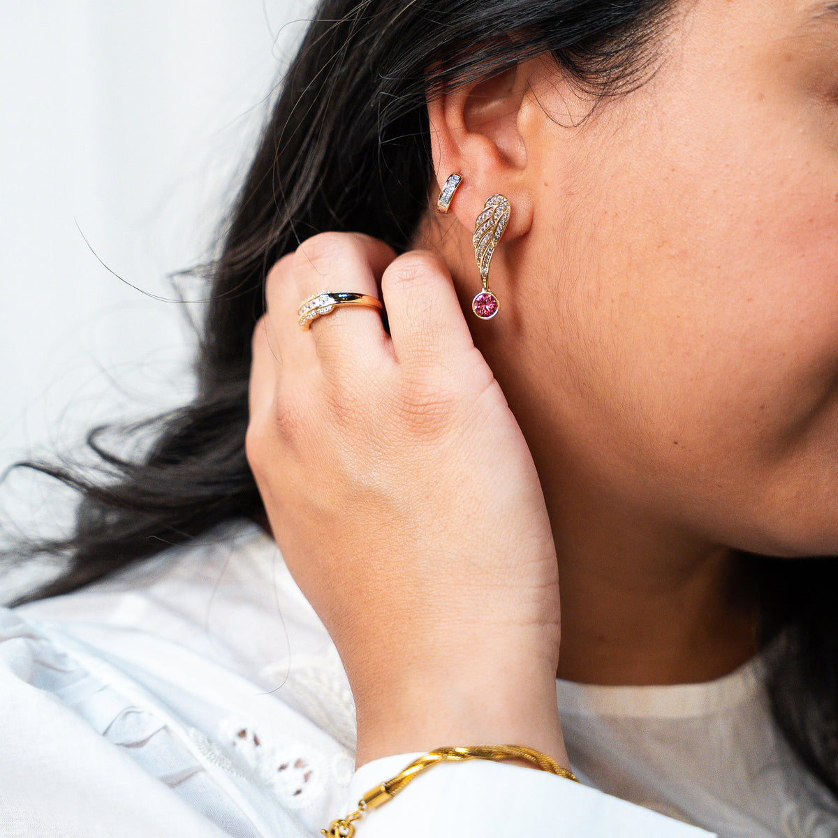 Rise Again Crystal Wings Earrings - HARMA