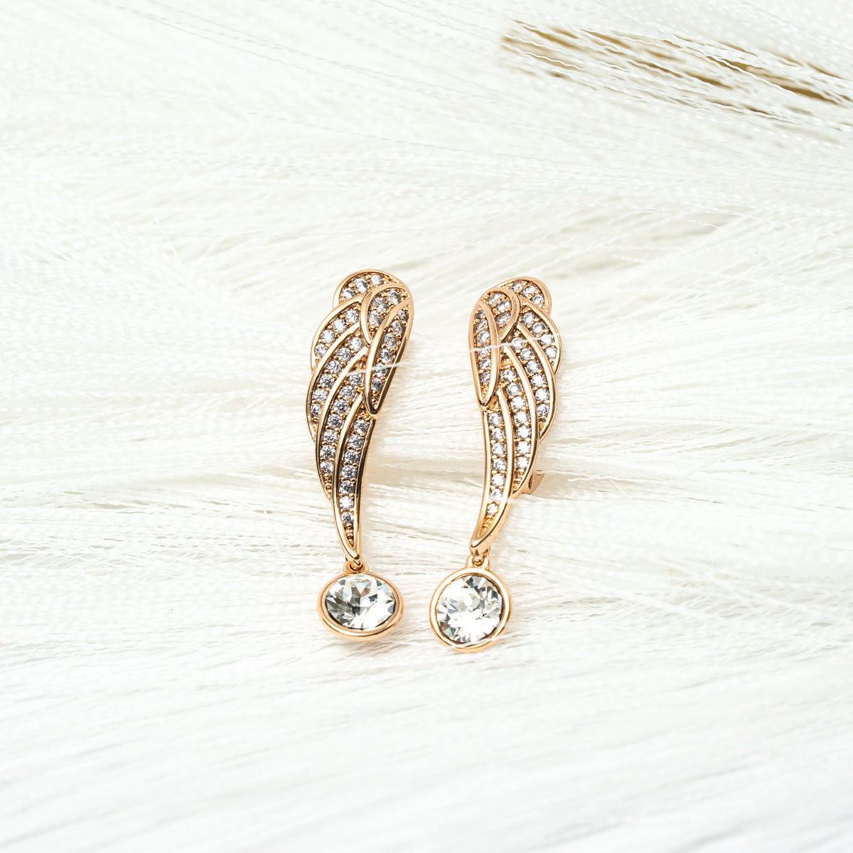 Rise Again Crystal Wings Earrings - HARMA
