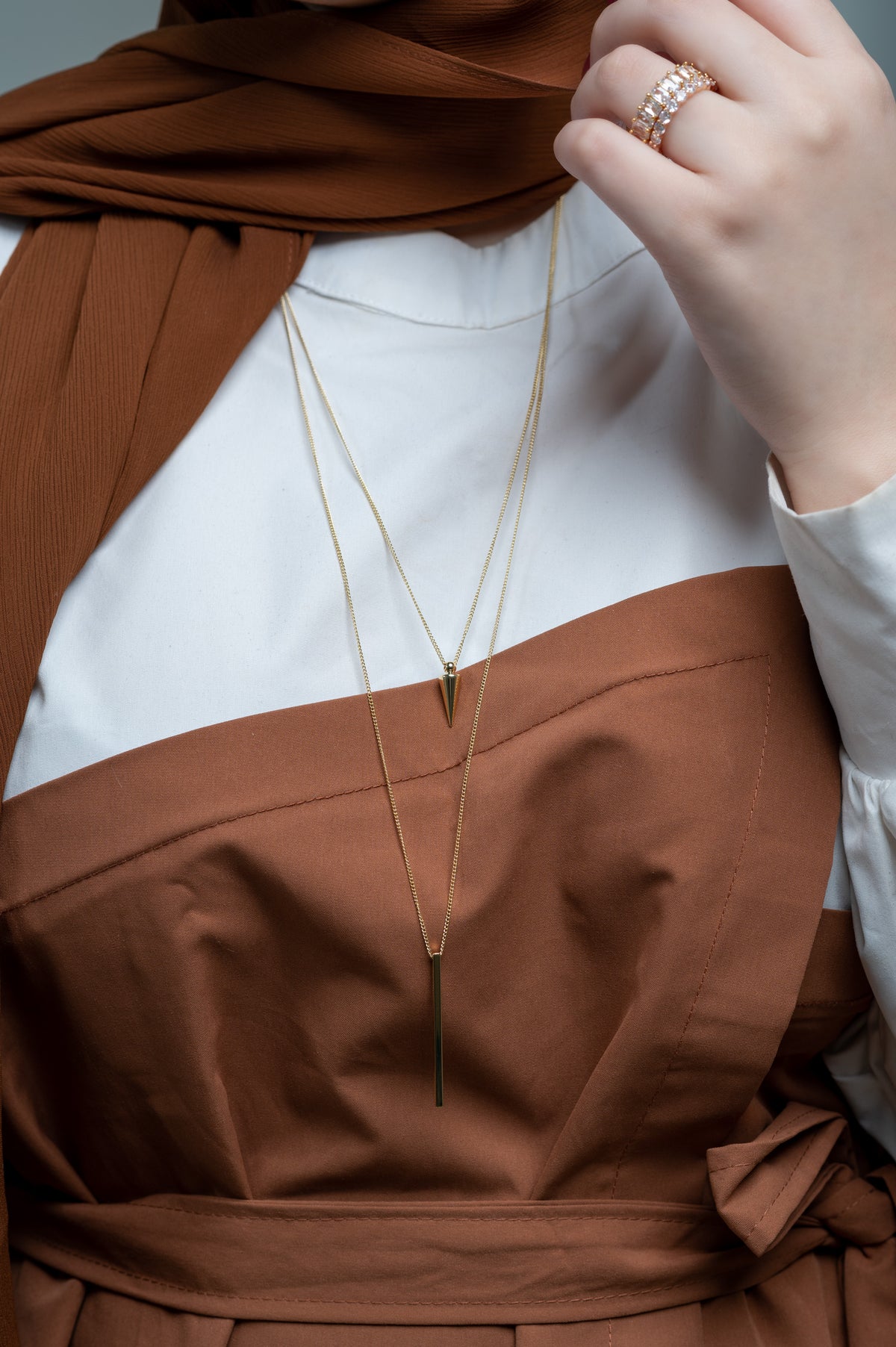 Glorious Bar and Spike Double Necklace - HARMA