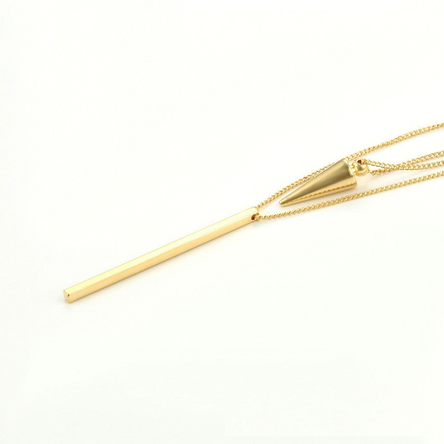 Glorious Bar and Spike Double Necklace - HARMA