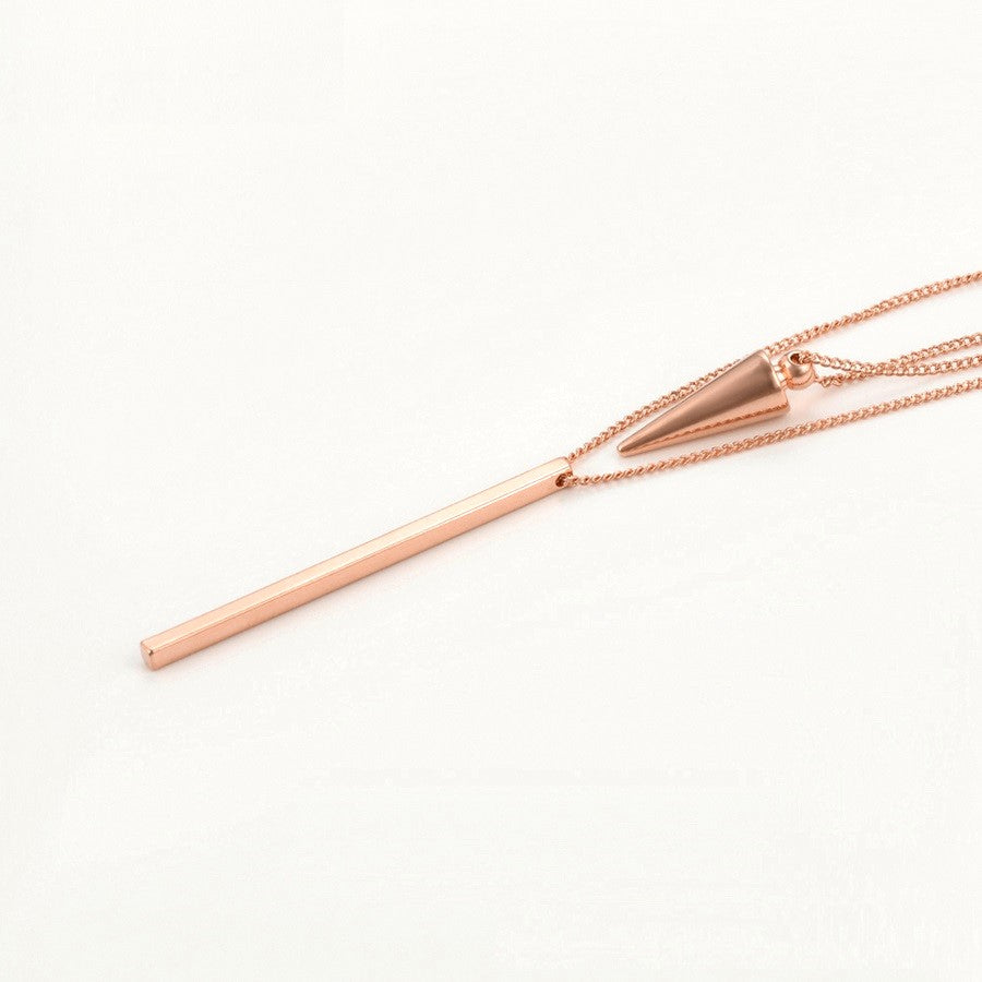 Glorious Bar and Spike Double Necklace - HARMA