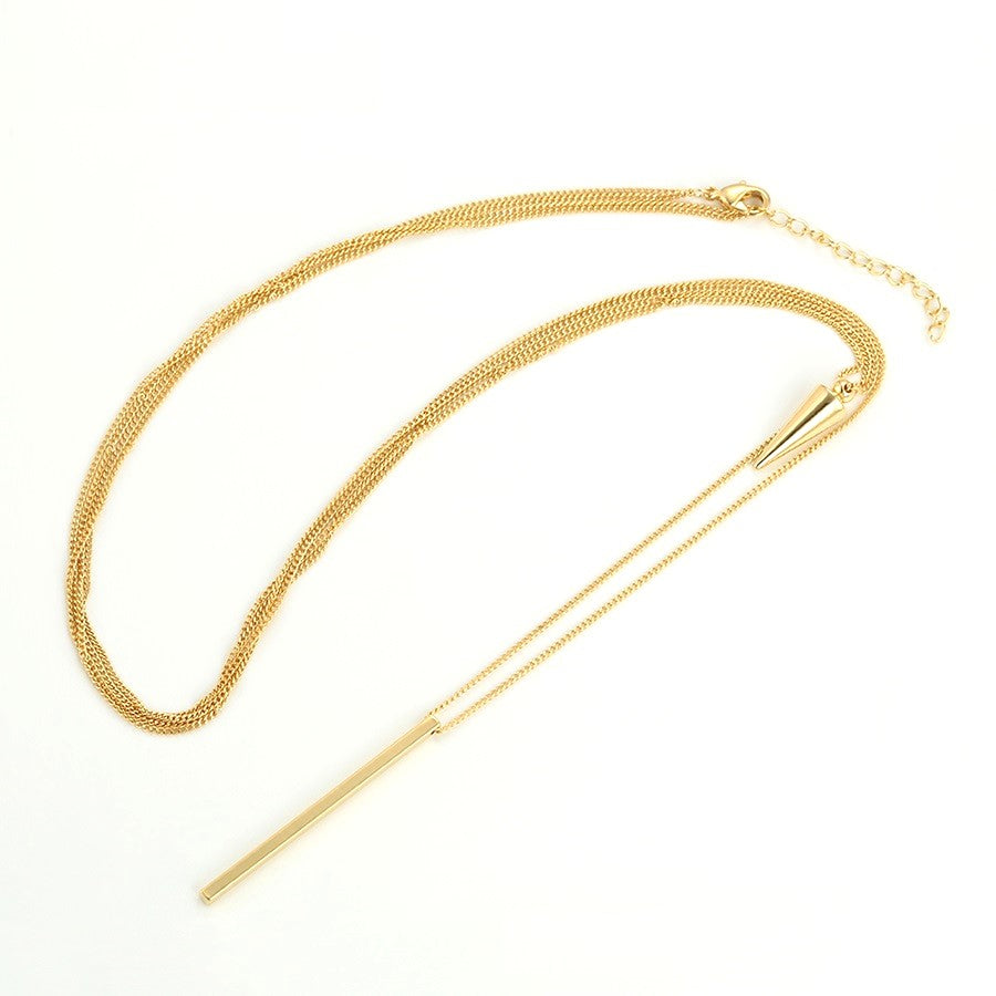Glorious Bar and Spike Double Necklace - HARMA
